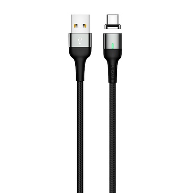 Дата кабель USAMS US-SJ327 U28 Magnetic USB to Type-C (1m) (3A), Сірий