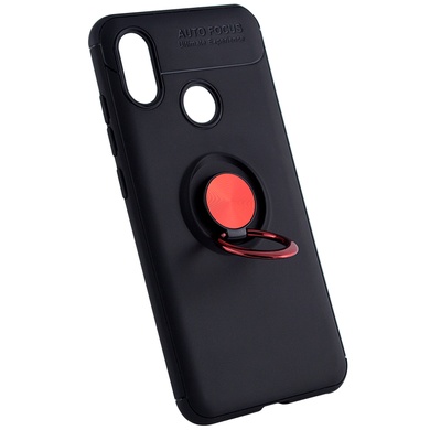 TPU чохол Deen ColorRing під магнітний тримач (opp) для Xiaomi Mi 8, Черный / Красный