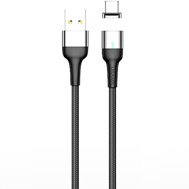 Дата кабель USAMS US-SJ327 U28 Magnetic USB to Type-C (1m) (3A) Серый