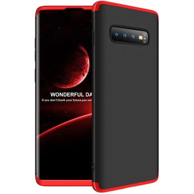 Пластиковая накладка GKK LikGus 360 градусов (opp) для Samsung Galaxy S10+ Черный / Красный