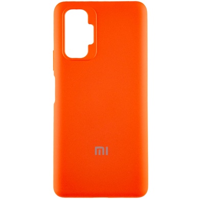 Чехол Silicone Cover Full Protective (AA) для Xiaomi Redmi Note 10 Pro / 10 Pro Max Оранжевый / Neon Orange