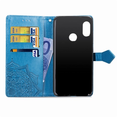 Кожаный чехол (книжка) Art Case с визитницей для Xiaomi Mi Max 3 Синий