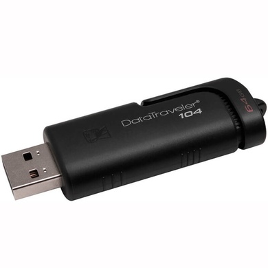 Флеш накопитель USB 64GB Kingston DataTraveler 104 (DT104/64GB), Черный