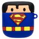 Силиконовый футляр Marvel & DC series для наушников AirPods 1/2 + кольцо Супермен/Синий