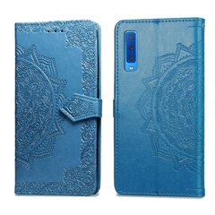 Кожаный чехол (книжка) Art Case с визитницей для Samsung A750 Galaxy A7 (2018) Синий