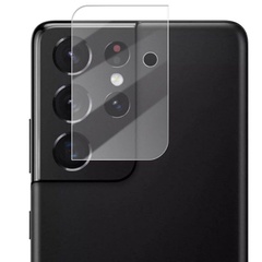 Гнучке захисне скло 0.18mm на камеру (тех.пак) для Samsung Galaxy S21 Ultra, Прозорий