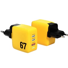 СЗУ Veron TC-67 Home Charger 67W GaN QC3.0 (2Type-C) Black / Yellow