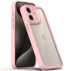 TPU чехол Transparent + Colour 1,5mm для Apple iPhone 12 (6.1") Pink