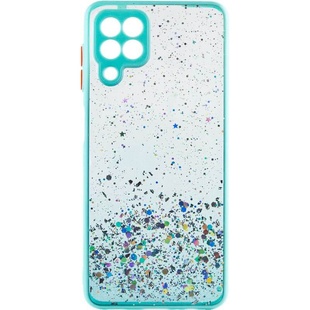 TPU чехол Spangle star с защитой камеры для Samsung Galaxy A22 4G / M32 Бирюзовый