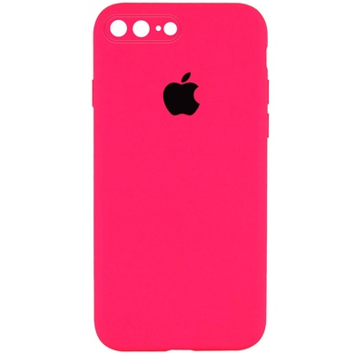 Чохол Silicone Case Square Full Camera Protective (AA) для Apple iPhone 7 plus / 8 plus (5.5 "), Розовый / Barbie pink
