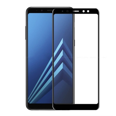Защитное стекло 2.5D CP+ (full glue) для Samsung A730 Galaxy A8+ (2018), Черный