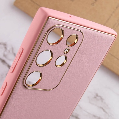 Кожаный чехол Xshield для Samsung Galaxy S21 Ultra Розовый / Pink