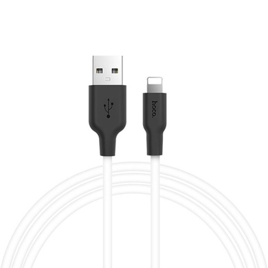Дата кабель Hoco X21 Plus Silicone Lightning Cable (1m), black_white