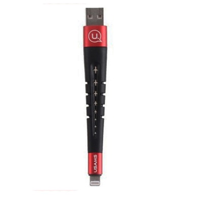 Дата кабель USAMS SJ198 3in1 USB to Lightning (0.12m) (Charging+Holder+Stylus) Красный