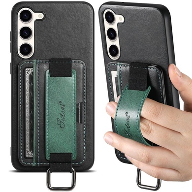 Шкіряний чохол Wallet case and straps для Samsung Galaxy S24, Чорний / Black