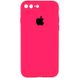 Чехол Silicone Case Square Full Camera Protective (AA) для Apple iPhone 7 plus / 8 plus (5.5") Розовый / Barbie pink
