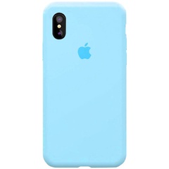 Чехол Silicone Case Full Protective (AA) для Apple iPhone XS Max (6.5") Бирюзовый / Marine Green