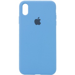 Чехол Silicone Case Full Protective (AA) для Apple iPhone X (5.8") / XS (5.8") Голубой / Cornflower