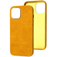 Кожаный чехол Croco Leather для Apple iPhone 13 Pro Max (6.7") Yellow