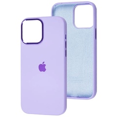 Чехол Silicone Case Metal Buttons (AA) для Apple iPhone 12 Pro / 12 (6.1") Сиреневый / Lilac