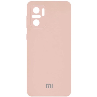 Чехол Silicone Cover Full Camera (AA) для Xiaomi Redmi Note 10 / Note 10s Розовый / Pudra