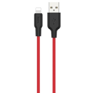 Дата кабель Hoco X21 Plus Silicone Lightning Cable (1m) Black / Red