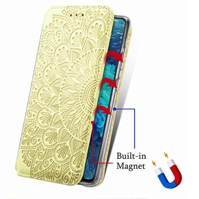 Кожаный чехол книжка GETMAN Mandala (PU) для Samsung Galaxy S20 FE Желтый