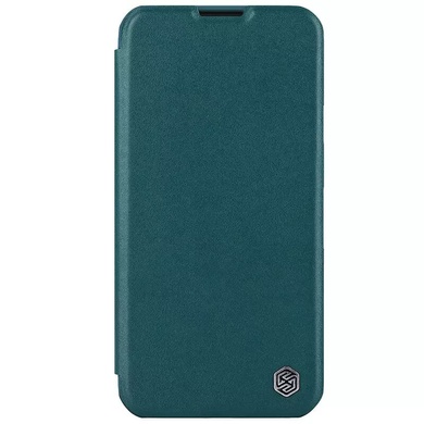 Шкіряний чохол (книга) Nillkin Qin Pro Plain Camshield для Apple iPhone 15 (6.1"), Зеленый