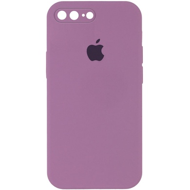 Чехол Silicone Case Square Full Camera Protective (AA) для Apple iPhone 7 plus / 8 plus (5.5") Лиловый / Lilac Pride