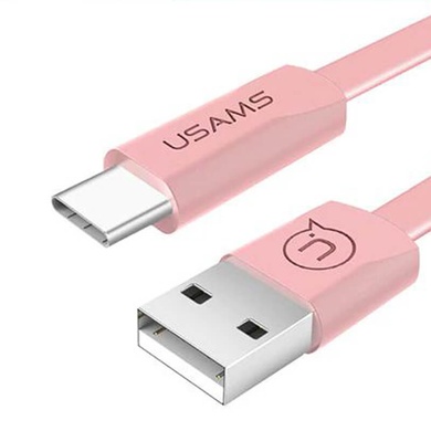 Дата кабель USAMS US-SJ200 USB to Type-C 2A (1.2m), Розовый