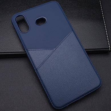 TPU чехол с имитацией кожи Leather Half для Samsung Galaxy A6s (2018), Синий