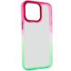 Чехол TPU+PC Fresh sip series для Apple iPhone 14 Pro Max (6.7") Салатовый / Розовый