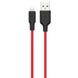 Дата кабель Hoco X21 Plus Silicone Lightning Cable (1m), Black / Red