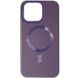 Шкіряний чохол Bonbon Leather Metal Style with MagSafe для Apple iPhone 11 (6.1"), Фиолетовый / Dark purple