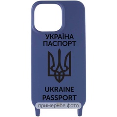 Чехол Cord case Ukrainian style c длинным цветным ремешком для Samsung Galaxy A32 4G Темно-синий / Midnight blue