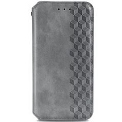 Кожаный чехол книжка GETMAN Cubic (PU) для Xiaomi Redmi Note 9 5G / Note 9T Серый