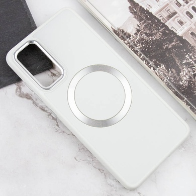TPU чехол Bonbon Metal Style with MagSafe для Samsung Galaxy S24 Белый / White