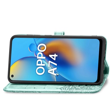 Шкіряний чохол (книжка) Art Case з візитниці для Oppo A74 4G, Бірюзовий