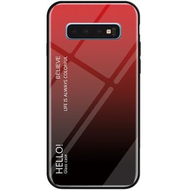 TPU+Glass чехол Gradient HELLO для Samsung Galaxy S10+ Красный