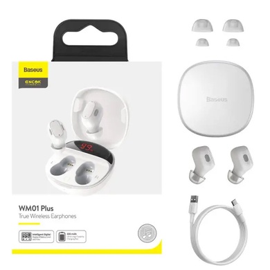 Бездротові TWS навушники Baseus WM01 Plus (NGWM01000), white