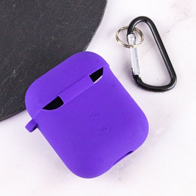 Силіконовий футляр з мікрофіброю для навушників Airpods 1/2, Фіолетовий / Ultra Violet