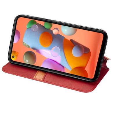 Шкіряний чохол книжка GETMAN Cubic (PU) для Samsung Galaxy A21s, Червоний