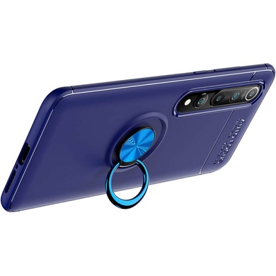 TPU чехол Deen ColorRing под магнитный держатель (opp) для Xiaomi Mi 10 / Mi 10 Pro Синий / Синий