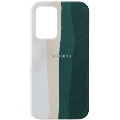 Чохол Silicone Cover Full Rainbow для Samsung Galaxy A32 4G, Білий/Зелений