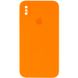 Чехол Silicone Case Square Full Camera Protective (AA) для Apple iPhone XS Max (6.5") Оранжевый / Bright Orange