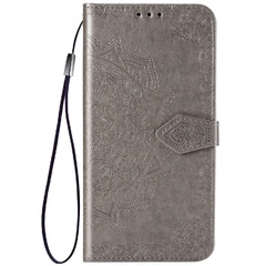 Кожаный чехол (книжка) Art Case с визитницей для Xiaomi Redmi Note 10 Pro / 10 Pro Max Серый