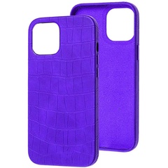 Кожаный чехол Croco Leather для Apple iPhone 13 Pro Max (6.7") Purple