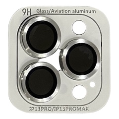 Захисне скло Metal Classic на камеру (в упаковці) для Apple iPhone 13 Pro / 13 Pro Max, Серебряный / Silver