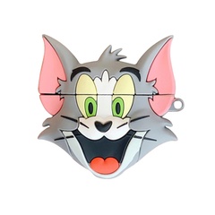 Силіконовий футляр Tom & Jerry series для навушників AirPods Pro + карабін, Том/Серый