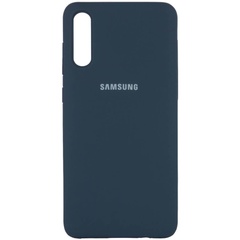 Чехол Silicone Cover Full Protective (AA) для Samsung Galaxy A70 (A705F) Синий / Navy Blue